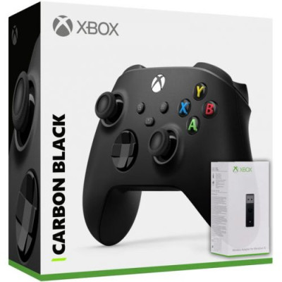 Microsoft Xbox Series X S Wireless Controller Carbon Black + Wireless Adapter для Windows