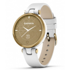 Garmin Lily Light Gold Bezel with White Case and Italian Leather Band (010-02384-B3)