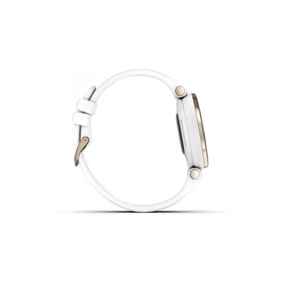 Garmin Lily Cream Gold Bezel with White Case and Silicone Band (010-02384-10)