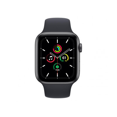 Apple Watch SE GPS 44mm Space Gray Aluminum Case with Midnight Sport Band (MKQ63)