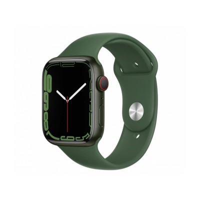 Apple Watch Series 7 GPS + Cellular 45mm Green Aluminum Case with Clover Sport Band (MKJ93)