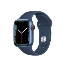 Apple Watch Series 7 GPS + Cellular 41mm Blue Aluminum Case w. Abyss Blue S. Band (MKHC3)