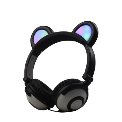 Навушники Linx Bear Ear Headphone з ведмежими вушками LED підсвічування 350 mAh Чорний (SUN1859) Навушники Linx Bear Ear Headphone з ведмежими вушками LED підсвічування 350 mAh Чорний (SUN1859)