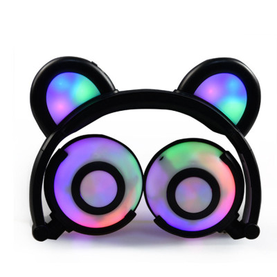 Навушники Linx Bear Ear Headphone з ведмежими вушками LED підсвічування 350 mAh Чорний (SUN1859) Навушники Linx Bear Ear Headphone з ведмежими вушками LED підсвічування 350 mAh Чорний (SUN1859)