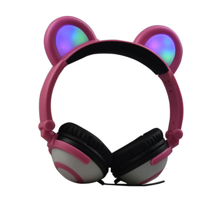 Навушники Linx Bear Ear Headphone з ведмежими вушками LED підсвічування 350 mAh Рожевий (SUN1862) Навушники Linx Bear Ear Headphone з ведмежими вушками LED підсвічування 350 mAh Рожевий (SUN1862)