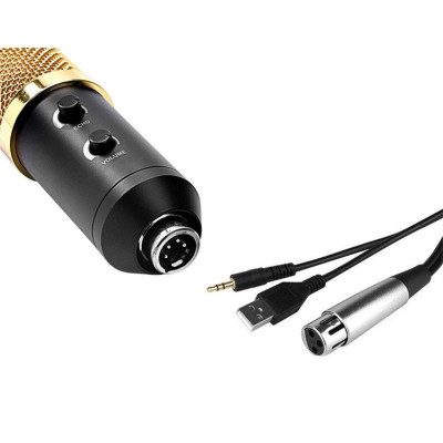 Студийный микрофон со стойкой и ветрозащитой MUSIC D.J. M800U Black Gold (200734) Студийный микрофон со стойкой и ветрозащитой MUSIC D.J. M800U Black Gold (200734)