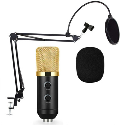 Студийный микрофон со стойкой и ветрозащитой MUSIC D.J. M800U Black Gold (200734) Студийный микрофон со стойкой и ветрозащитой MUSIC D.J. M800U Black Gold (200734)