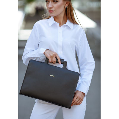 Женская кожаная сумка для ноутбука и документов BlankNote 15 Black (BN-BAG-36-g)