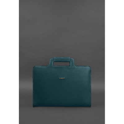 Женская кожаная сумка для ноутбука и документов BlankNote 15 Dark Green (BN-BAG-36-malachite)