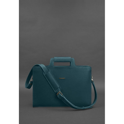 Женская кожаная сумка для ноутбука и документов BlankNote 15 Dark Green (BN-BAG-36-malachite)