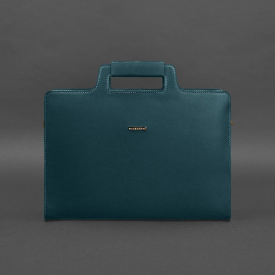 Женская кожаная сумка для ноутбука и документов BlankNote 15 Dark Green (BN-BAG-36-malachite)