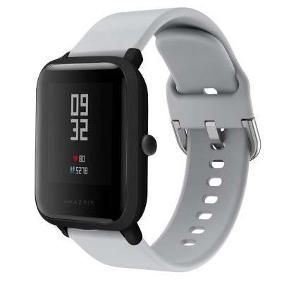 Ремешок BeWatch New силиконовый 20мм для Xiaomi Amazfit BIP Серый (1012304)