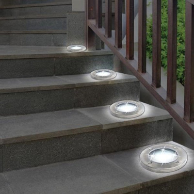 Вуличний світильник садовий на сонячній батареї Solar Disk Lights 5050 Сірий (210096) Вуличний світильник садовий на сонячній батареї Solar Disk Lights 5050 Сірий (210096)