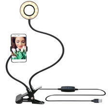 Держатель для телефона с кольцевой LED подсветкой Professional Live Stream Черный (Bhj124295)