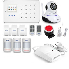 Беспроводная GSM сигнализация Kerui G18 + наружная и внутренняя WI-FI IP камера для 3-х комнатной квартир (TTYD98DHBBD)