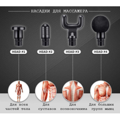 Портативний масажер для тіла Fascial Gun KH-320 Black (VD1299) Портативний масажер для тіла Fascial Gun KH-320 Black (VD1299)