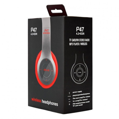 Бездротові навушники Bluetooth Wireless Headset P47 Red Бездротові навушники Bluetooth Wireless Headset P47 Red