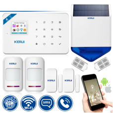 Комплект беспроводной GSM сигнализации Kerui W18 WI-FI + сирена солнечной батарее (DJFJFGY7F8FJJFKLM)