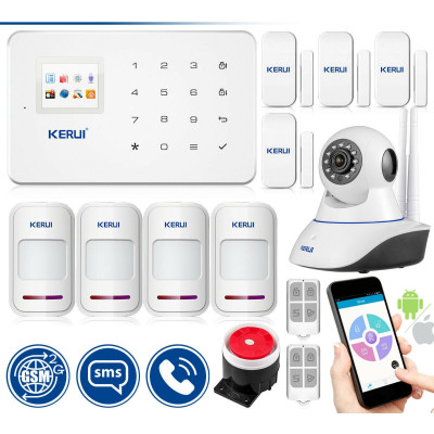 Комплект беспроводной GSM сигнализации Kerui G18 plus + WI- FI IP камерa (KJFHHDFHF87F0F)