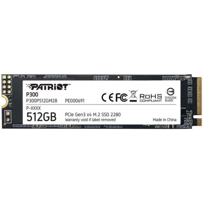 Накопитель SSD 512GB Patriot P300 M.2 2280 PCIe NVMe 3.0 x4 TLC (P300P512GM28)