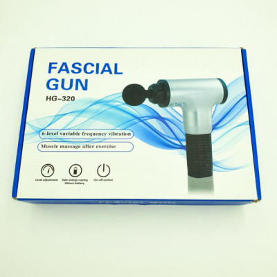 Портативний масажер для тіла 4 насадки Fascial Gun KH-320 Синій (VD194849299) Портативний масажер для тіла 4 насадки Fascial Gun KH-320 Синій (VD194849299)