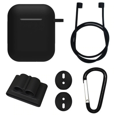 Чехол силиконовый DS Case для Apple AirPods/ AirPods 2 Black (34353233) Чехол силиконовый DS Case для Apple AirPods/ AirPods 2 Black (34353233)