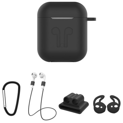 Чехол силиконовый DS Case для Apple AirPods/ AirPods 2 Black (34353233) Чехол силиконовый DS Case для Apple AirPods/ AirPods 2 Black (34353233)