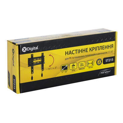 Кронштейн настенный X-Digital STEEL ST215 Black (6185108) Кронштейн настенный X-Digital STEEL ST215 Black (6185108)