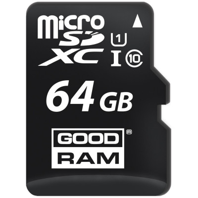 Карта пам'яті GoodRam microSDXC 64GB Class 10 UHS I (M1AA-0640R12) + SD адаптер (6475884)