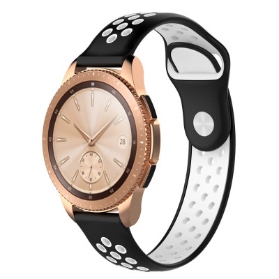 Ремешок 20мм BeWatch sport-style для Samsung Active| Active 2 | Galaxy watch 42mm Черно-Белый (1010112)