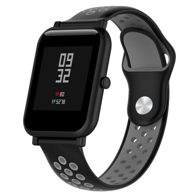 Ремешок силиконовый 20 мм BeWatch для смарт-часов Xiaomi Amazfit BIP | Bip Lite | GTS | Gtr 42mm Черно-серый (1010114) Ремешок силиконовый 20 мм BeWatch для смарт-часов Xiaomi Amazfit BIP | Bip Lite | GTS | Gtr 42mm Черно-серый (1010114)