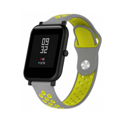 Ремешок 20мм BeWatch sport-style для Amazfit BIP | Bip Lite | GTS | Gtr 42mm Серо-желтый (1010246)