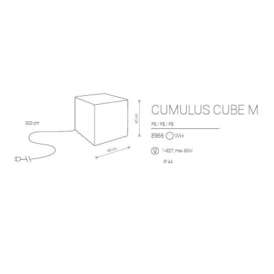 Декоративный уличный светильник Nowodvorski CUMULUS CUBE M 8966 Декоративный уличный светильник Nowodvorski CUMULUS CUBE M 8966