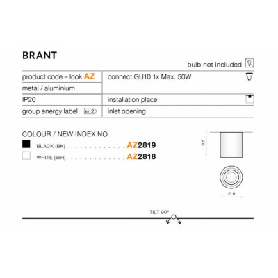Точечный светильник AZzardo BRANT ROUND (AZ2818) Точечный светильник AZzardo BRANT ROUND (AZ2818)