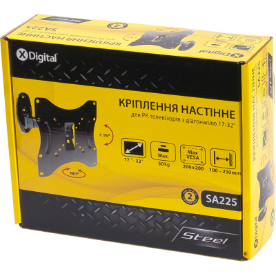 Кронштейн настенный X-Digital STEEL SA225 Black (5988306) Кронштейн настенный X-Digital STEEL SA225 Black (5988306)