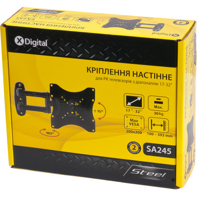Кронштейн настенный X-Digital STEEL SA245 Black (5988307) Кронштейн настенный X-Digital STEEL SA245 Black (5988307)