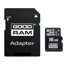 Карта памяти MicroSDHC 16GB UHS-I Class 10 Goodram + SD-adapter (M1AA-0160R12)