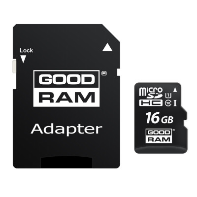 Карта памяти MicroSDHC 16GB UHS-I Class 10 Goodram + SD-adapter (M1AA-0160R12)