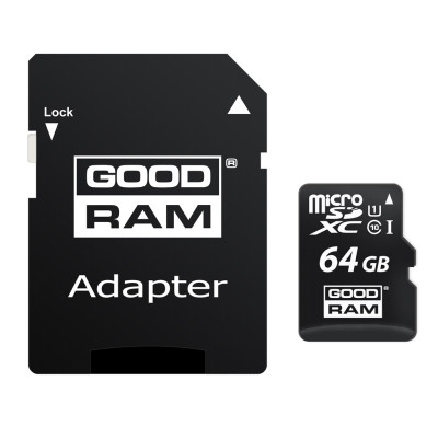 Карта памяти MicroSDXC 64GB UHS-I Class 10 Goodram + SD-adapter (M1AA-0640R12)