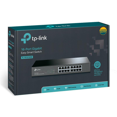 Коммутатор TP-LINK TL-SG1016DE (16хGE, металл, easysmart) Коммутатор TP-LINK TL-SG1016DE (16хGE, металл, easysmart)
