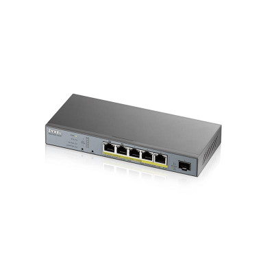 Коммутатор ZYXEL GS1350-6HP (5xGE PoE, L2, 1xSFP, 802.3bt (port 1-2), PoE 60W, металл)