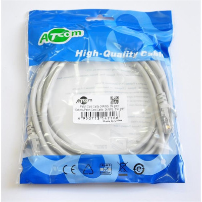 Патч-корд литий Atcom UTP RJ45 Cat.5e 3 м сірий