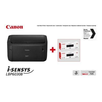 Принтер А4 Canon i-SENSYS LBP6030B (8468B042AA) + 2 картриджі Canon 725 Принтер А4 Canon i-SENSYS LBP6030B (8468B042AA) + 2 картриджі Canon 725