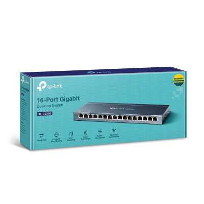 Коммутатор TP-Link TL-SG116 (16xGE, настольный, металл) Коммутатор TP-Link TL-SG116 (16xGE, настольный, металл)