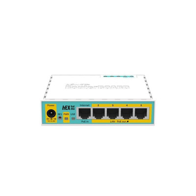 Маршрутизатор MikroTik RouterBOARD RB750UPr2 hEX PoE lite (650MHz/64Mb, 1xUSB, 5х100Мбит, PoE in, PoE out) (RB750UPr2)