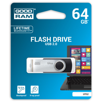 Флеш-накопичувач USB 64GB GOODRAM UTS2 (Twister) Black (UTS2-0640K0R11) Флеш-накопичувач USB 64GB GOODRAM UTS2 (Twister) Black (UTS2-0640K0R11)