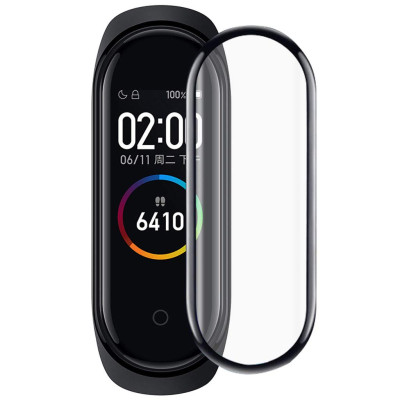 Защитная пленка для Mi Band 5 полное покрытие плотная с рамкой BeWatch Сlear (1039905)