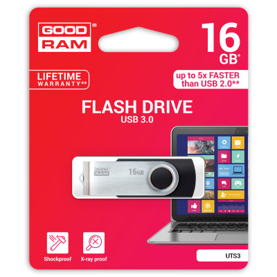 Флеш-накопичувач USB3.0 16GB GOODRAM UTS3 (Twister) Black (UTS3-0160K0R11) Флеш-накопичувач USB3.0 16GB GOODRAM UTS3 (Twister) Black (UTS3-0160K0R11)