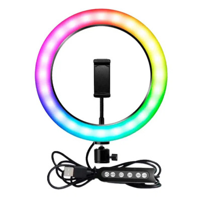 Селфі-лампа Led кільце BSM MJ26 26 см RGB + штатив-трипод 200 см (DL 4654982) Селфі-лампа Led кільце BSM MJ26 26 см RGB + штатив-трипод 200 см (DL 4654982)