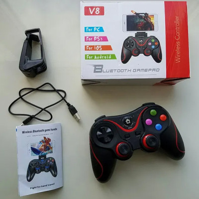 Игровой манипулятор Gen Game беспроводной джойстик геймпад для смартфона Bluetooth 15см Чёрный (V8) Игровой манипулятор Gen Game беспроводной джойстик геймпад для смартфона Bluetooth 15см Чёрный (V8)